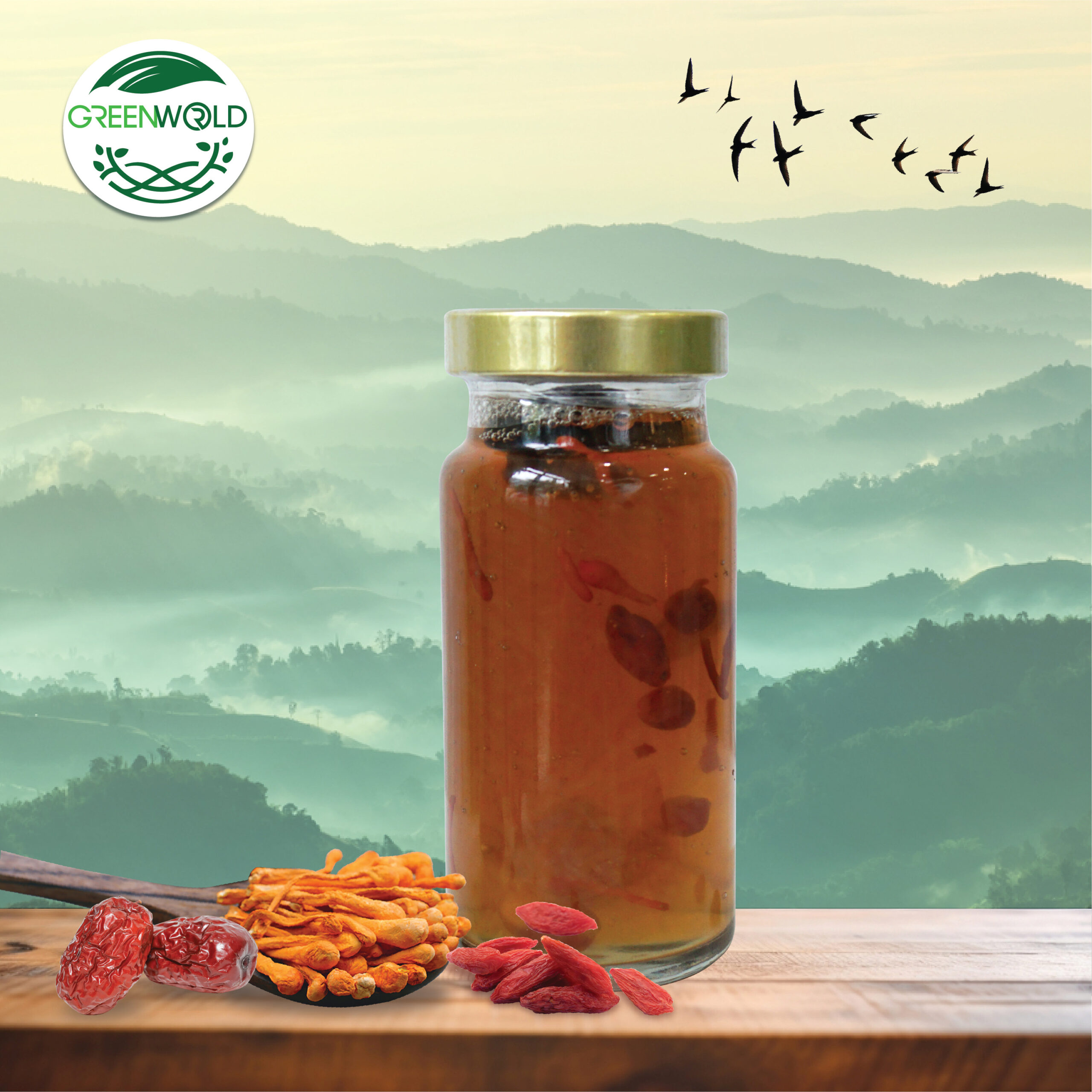 150ml OEM Yến chưng tam vị (hạt sen, kỷ tử, đông trùng hạ thảo)